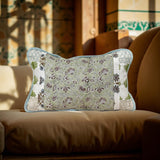 Kiran - Linen Patchwork Hand-Blocked Pillow