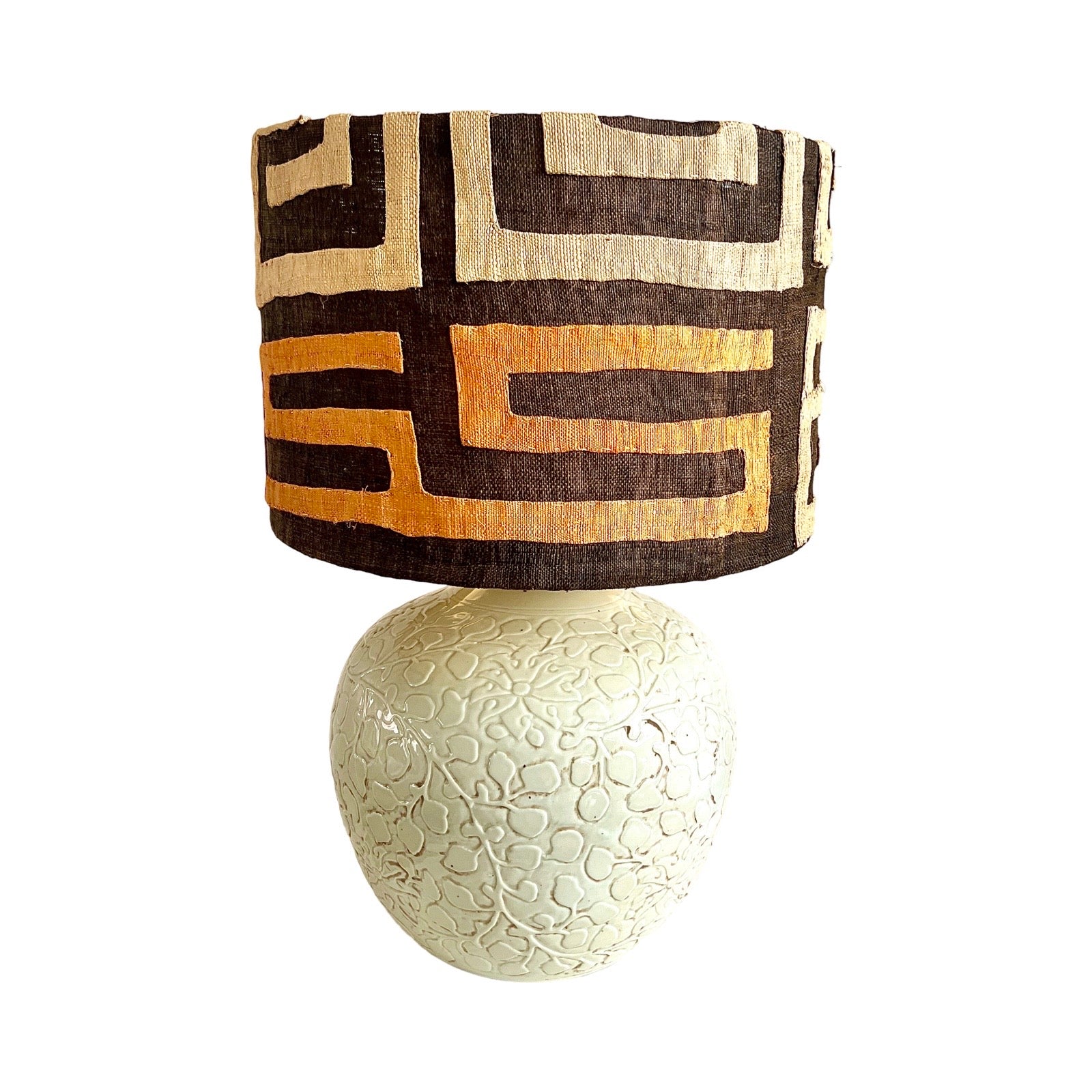 Maya / African Kuba Cloth Bespoke Drum Lampshade