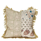 Prakasha - Linen Patchwork Hand-Blocked Pillow