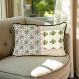 Jyoti - Linen Patchwork Hand-Blocked Pillow