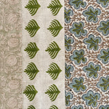 Raw Linen Patchwork Hand-Blocked Napkins