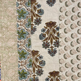 Raw Linen Patchwork Hand-Blocked Napkins