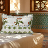 Prabha - Linen Patchwork Hand Blocked Pillow