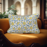 Prabha - Linen Patchwork Hand Blocked Pillow