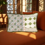 Jyoti - Linen Patchwork Hand-Blocked Pillow