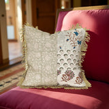 Prakasha - Linen Patchwork Hand-Blocked Pillow