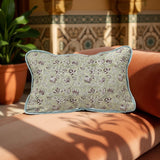 Kiran - Linen Patchwork Hand-Blocked Pillow