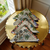 Raw Linen Patchwork Hand-Blocked Napkins
