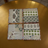 Raw Linen Patchwork Hand-Blocked Napkins