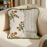 Agni - Linen Patchwork Hand-Blocked Pillow