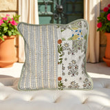 Agni - Linen Patchwork Hand-Blocked Pillow