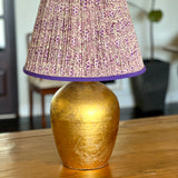 Evelyn / Violet and Purple Flowered Pleated Empire Lampshade w/ Purple Trim