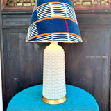 Sade / Blue Striped African Mud Cloth Bespoke Empire Lampshade