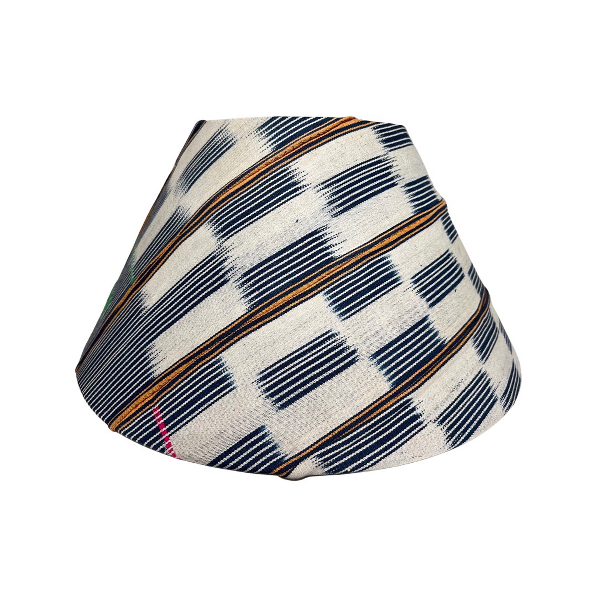 blue, brown and black lampshade