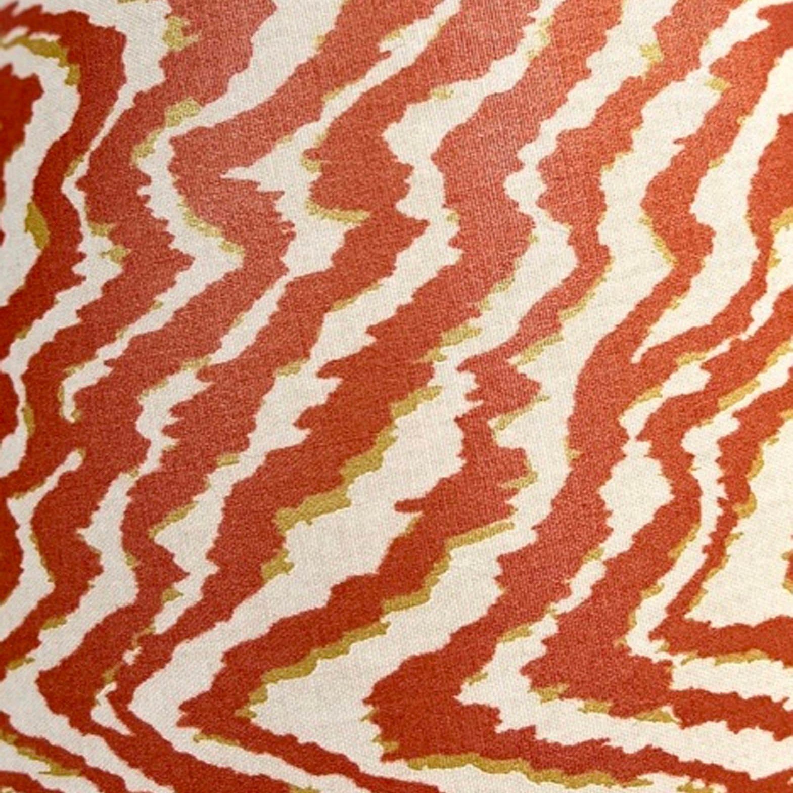 rust, gold and beige squiggly line fabric