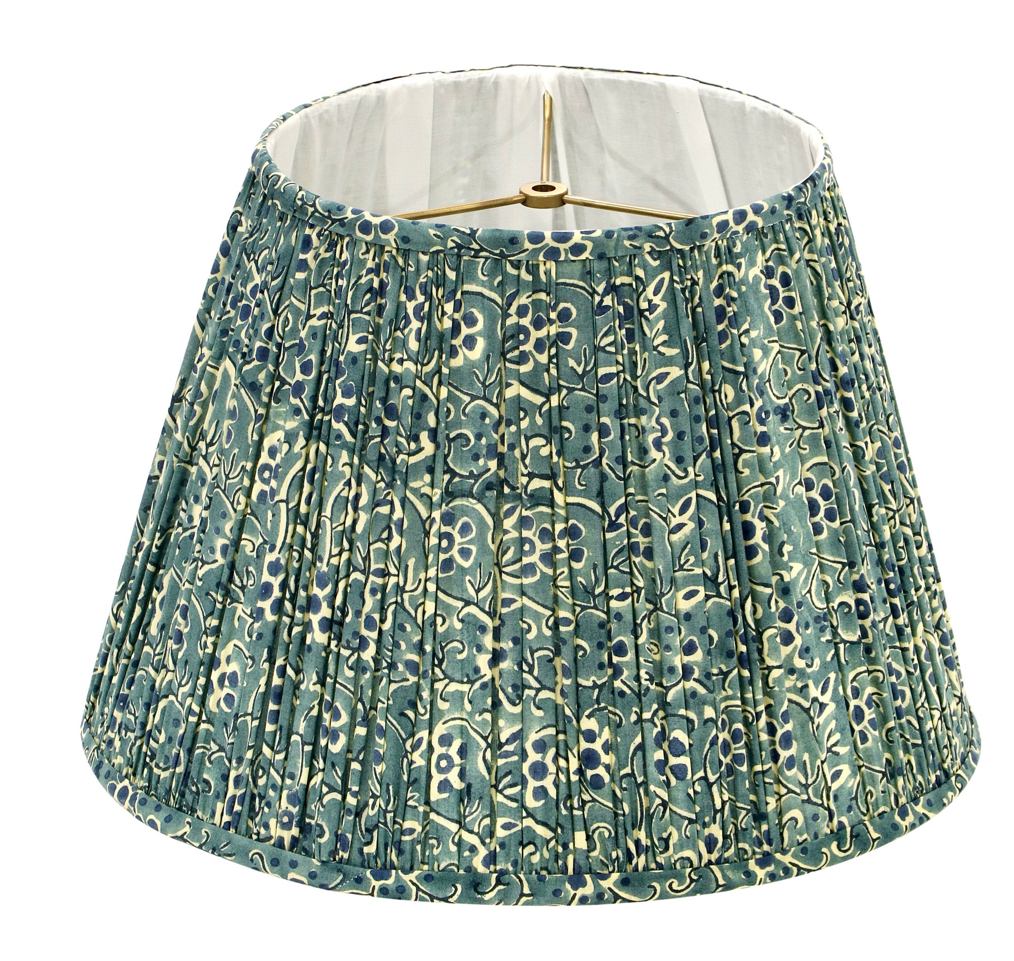 Ellie Empire - Blue and Cream Pleated Empire Lamp Shade