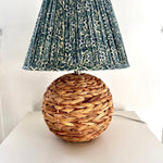 Ellie Empire - Blue and Cream Pleated Empire Lamp Shade