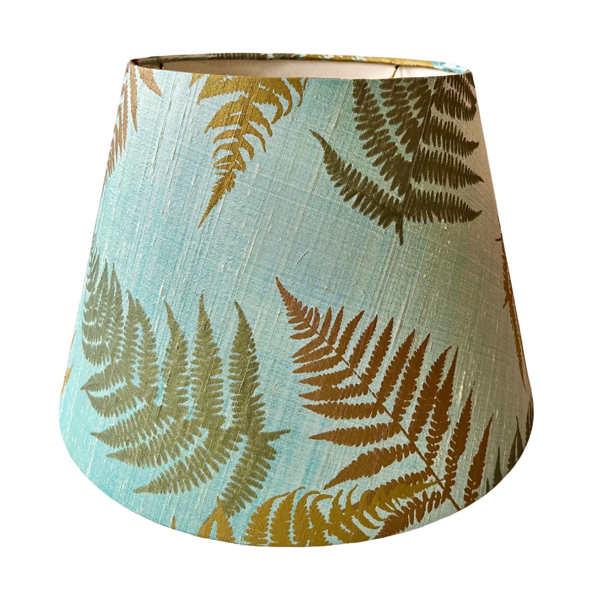 Fern – Iridescent Aqua Silk Dupioni Empire Lamp Shade by Paige Hathaway Thorn