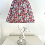 Grace / Blue and Pink Flowered Pleated Lamp Shade
