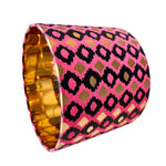 Hazel – Pink Gold & Black Paper Drum Lamp Shade
