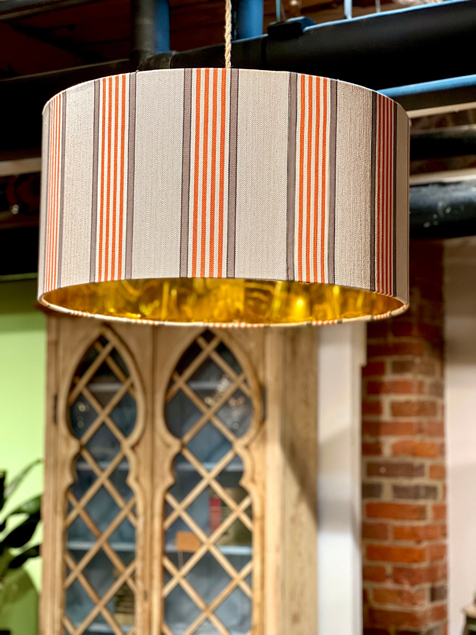 Hopkins Pendant with Mirrored Gold Interior