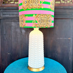 Katherine – Pink / Pink & Green Striped Tiger Drum Lamp Shade