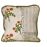 Agni - Linen Patchwork Hand-Blocked Pillow