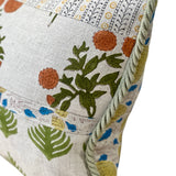 Prabha - Linen Patchwork Hand Blocked Pillow