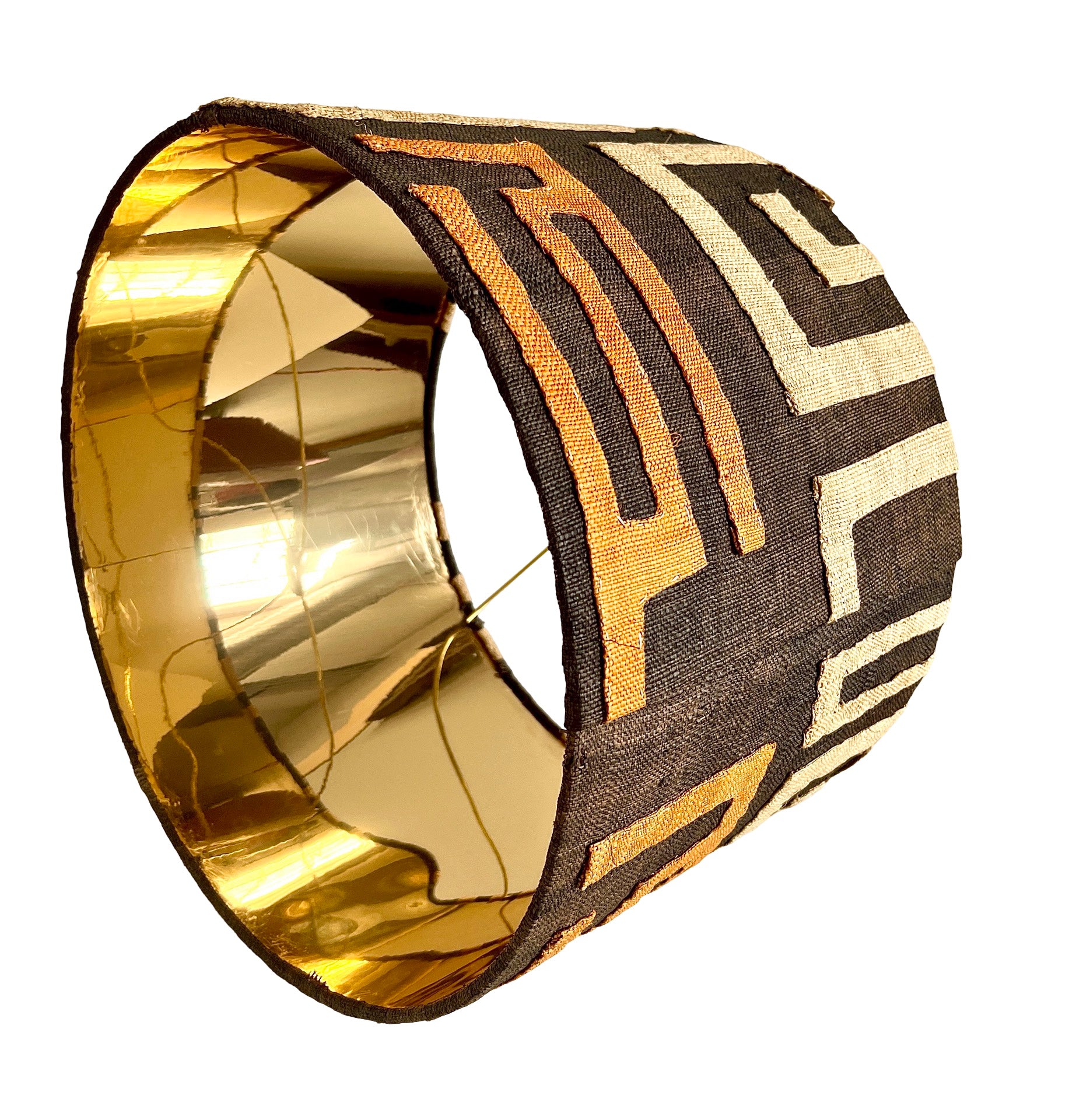 Maya / African Kuba Cloth Bespoke Drum Lampshade