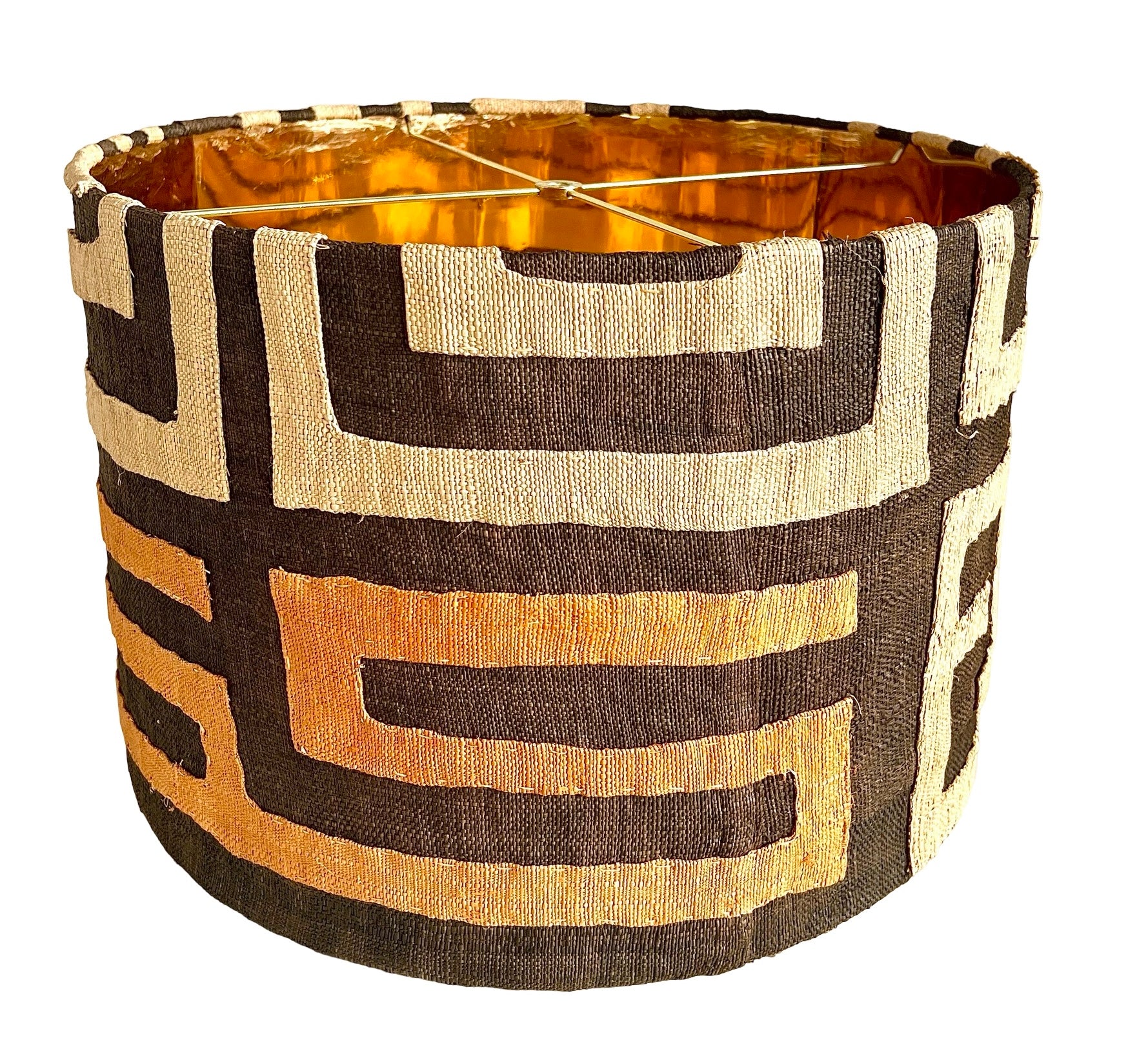 Maya / African Kuba Cloth Bespoke Drum Lampshade