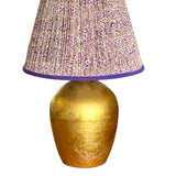 Evelyn / Violet and Purple Flowered Pleated Empire Lampshade w/ Purple Trim
