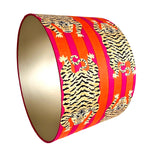 Katherine / Pink & Orange Striped Tiger Drum Lamp Shade
