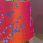 Cotton Sprig / Iridescent Orange Dupioni Silk Empire Lampshade by Paige Hathaway Thorn