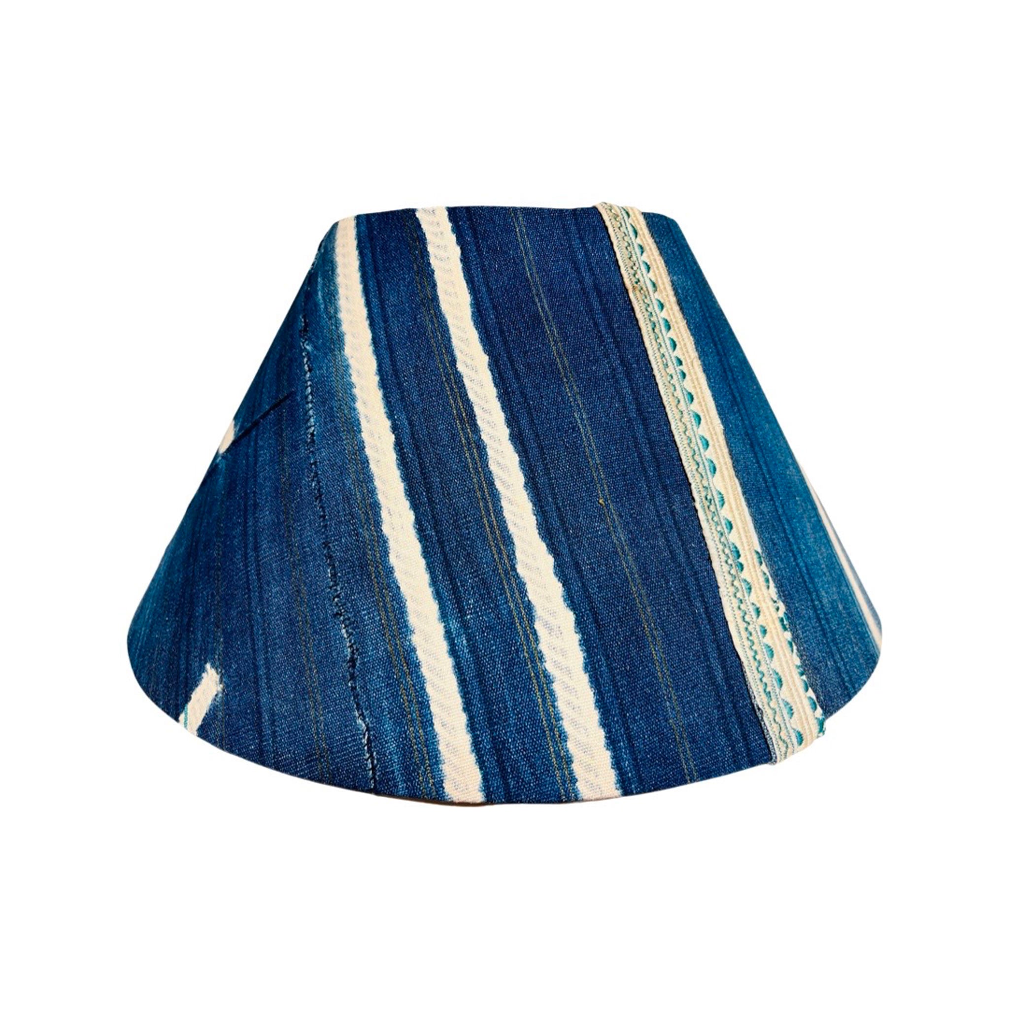 blue and white lampshade