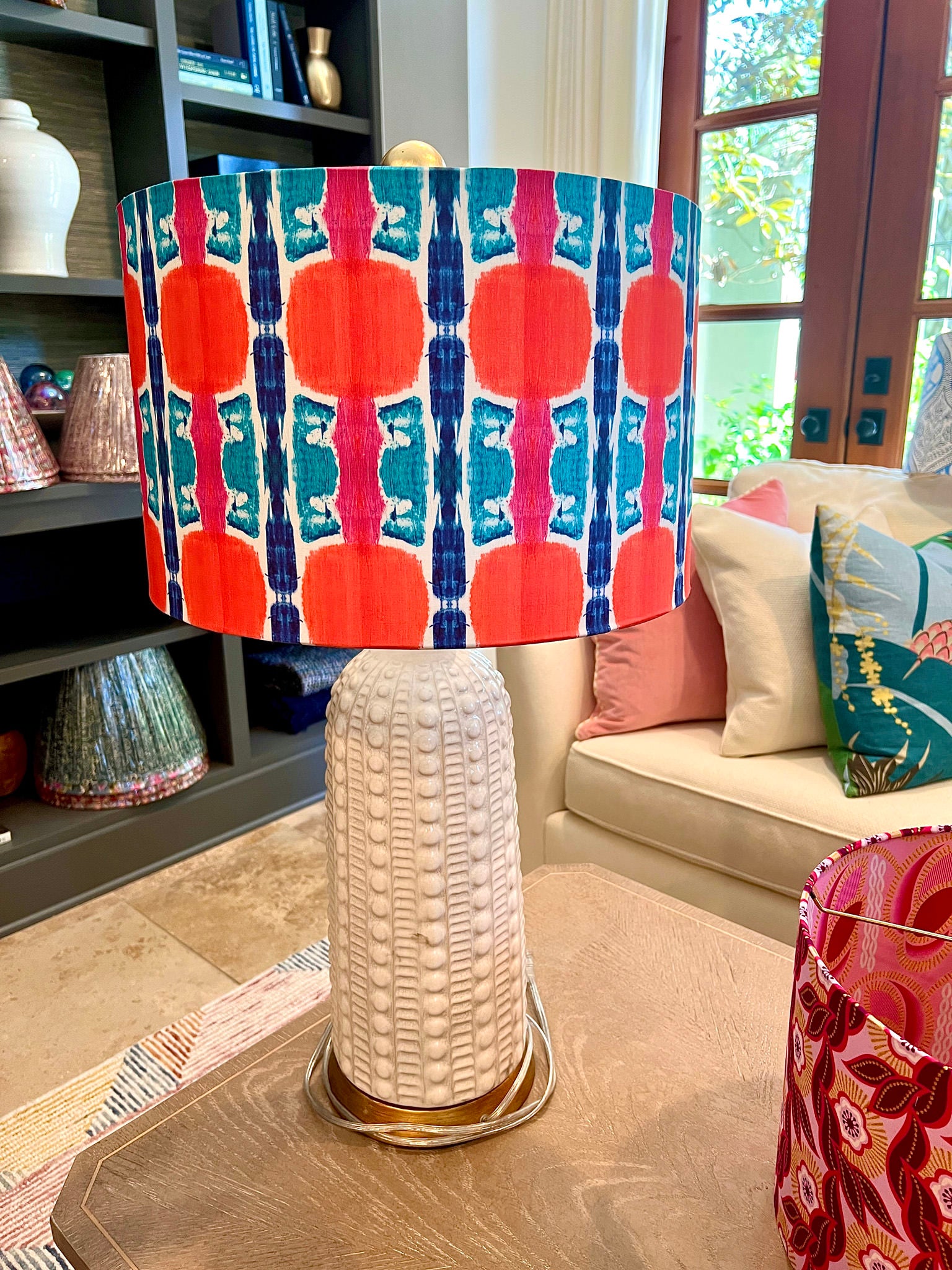 Sunset Stripe / By Textile Design Cassie Adams Bespoke Drum Lampshade