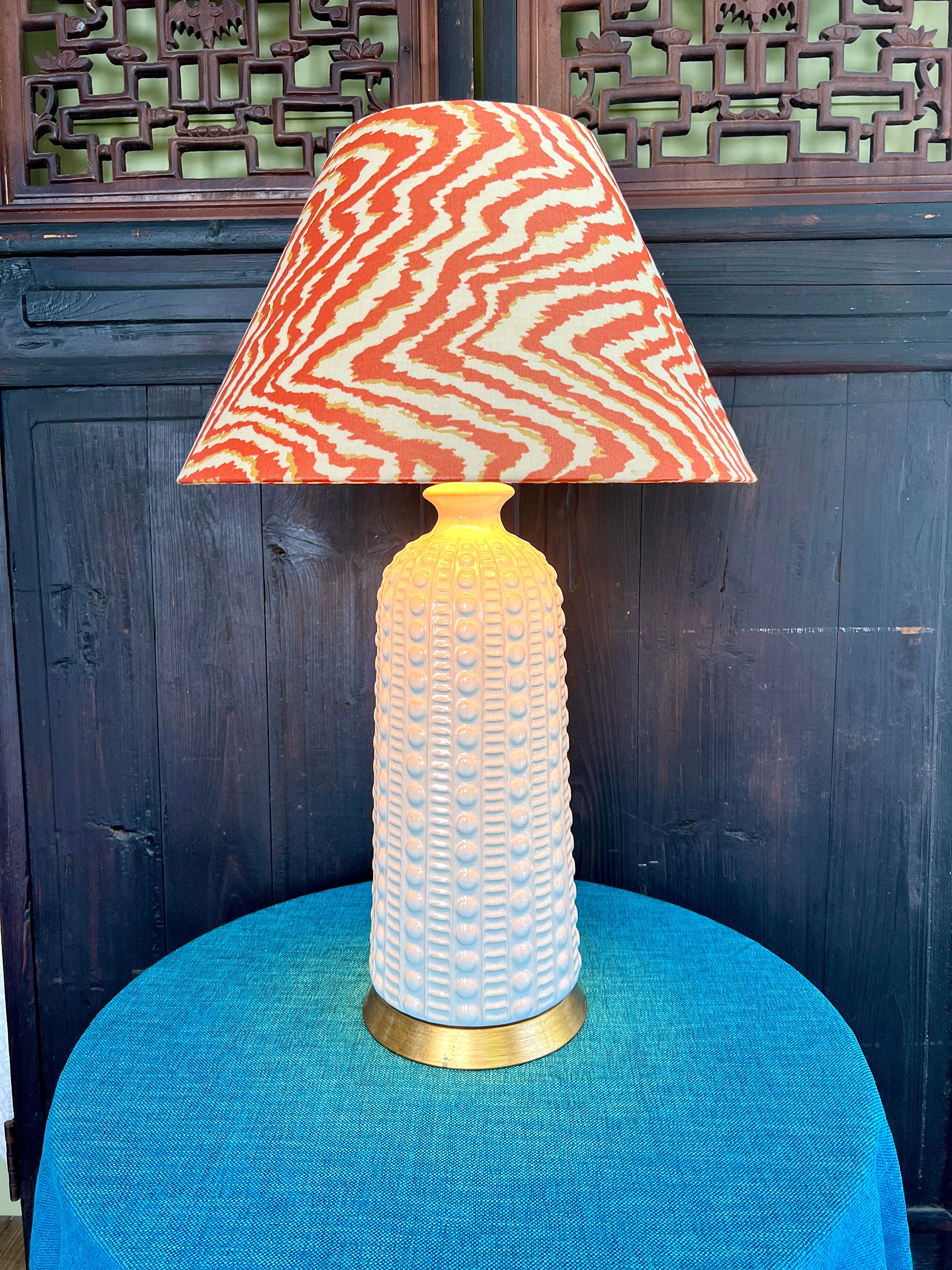 Eileen / Rust Orange Gold Animal Print Bespoke Coolie Lampshade