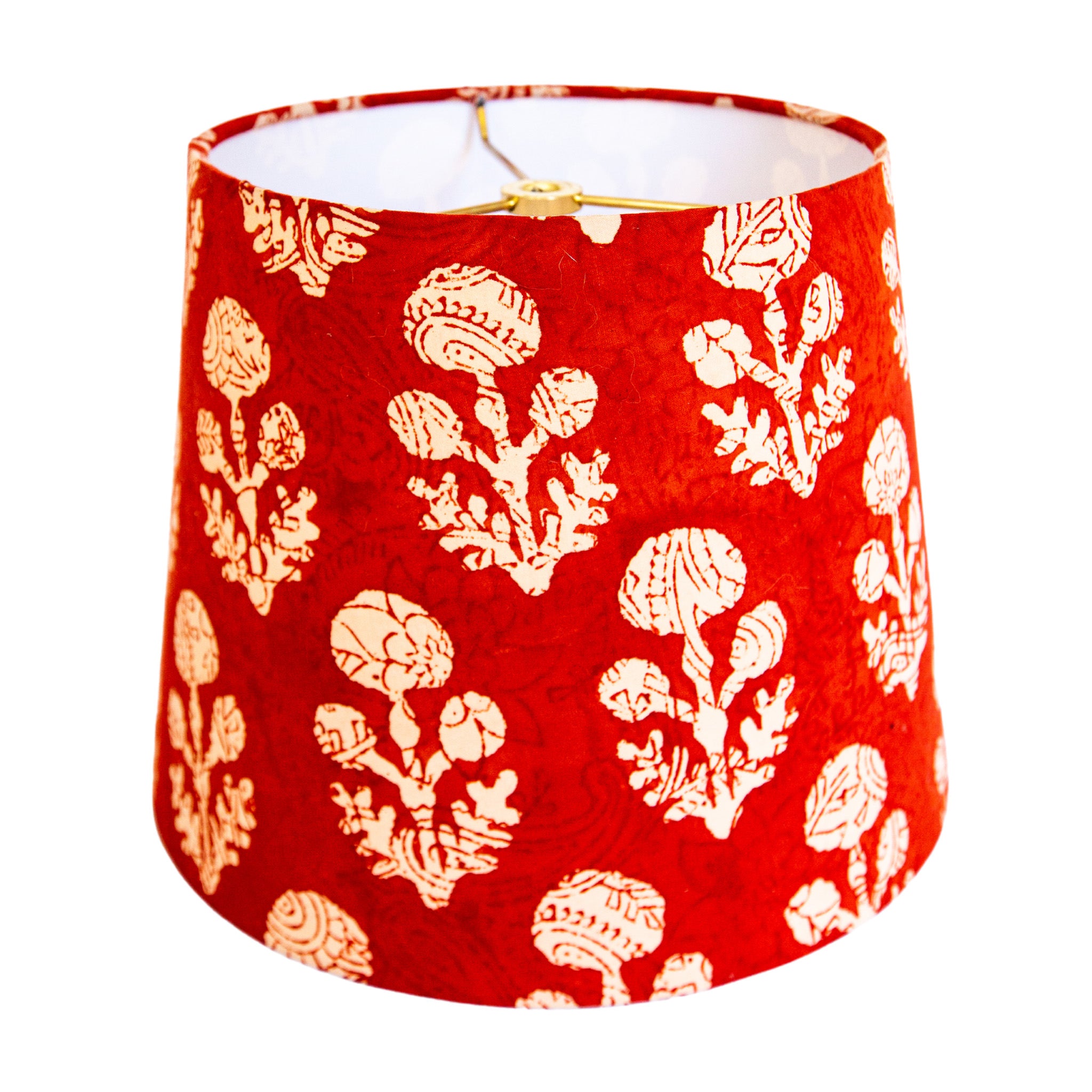 Ali – Red & White Foliage Blockprint Bespoke Empire Lamp Shade