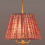 Amelia Pendant - Red Pleated Indian Block Print Lamp Shade
