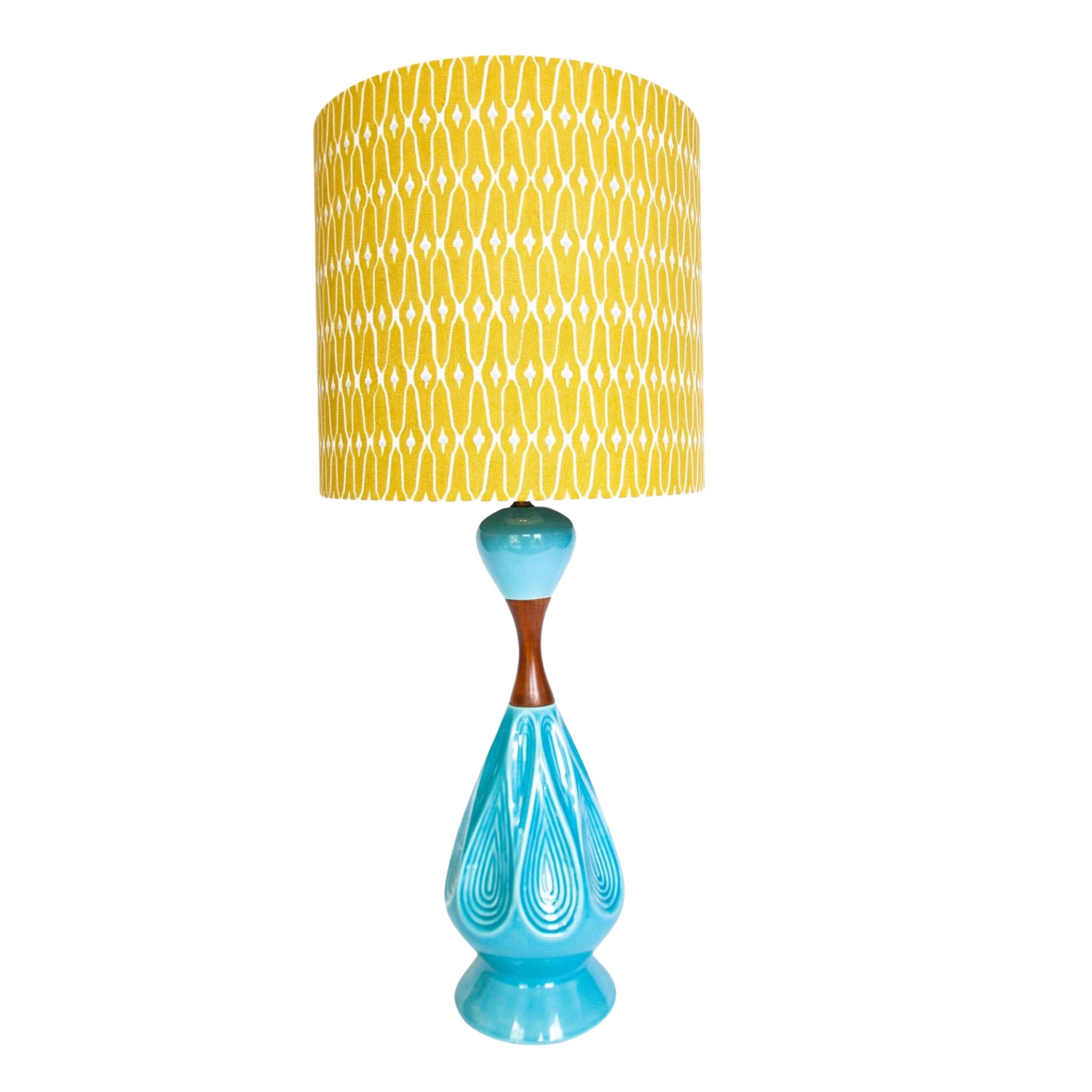 anita custom lampshade on blue lamp