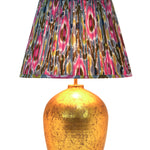 Chloe / Colorful Ikat Pleated Empire Lampshade