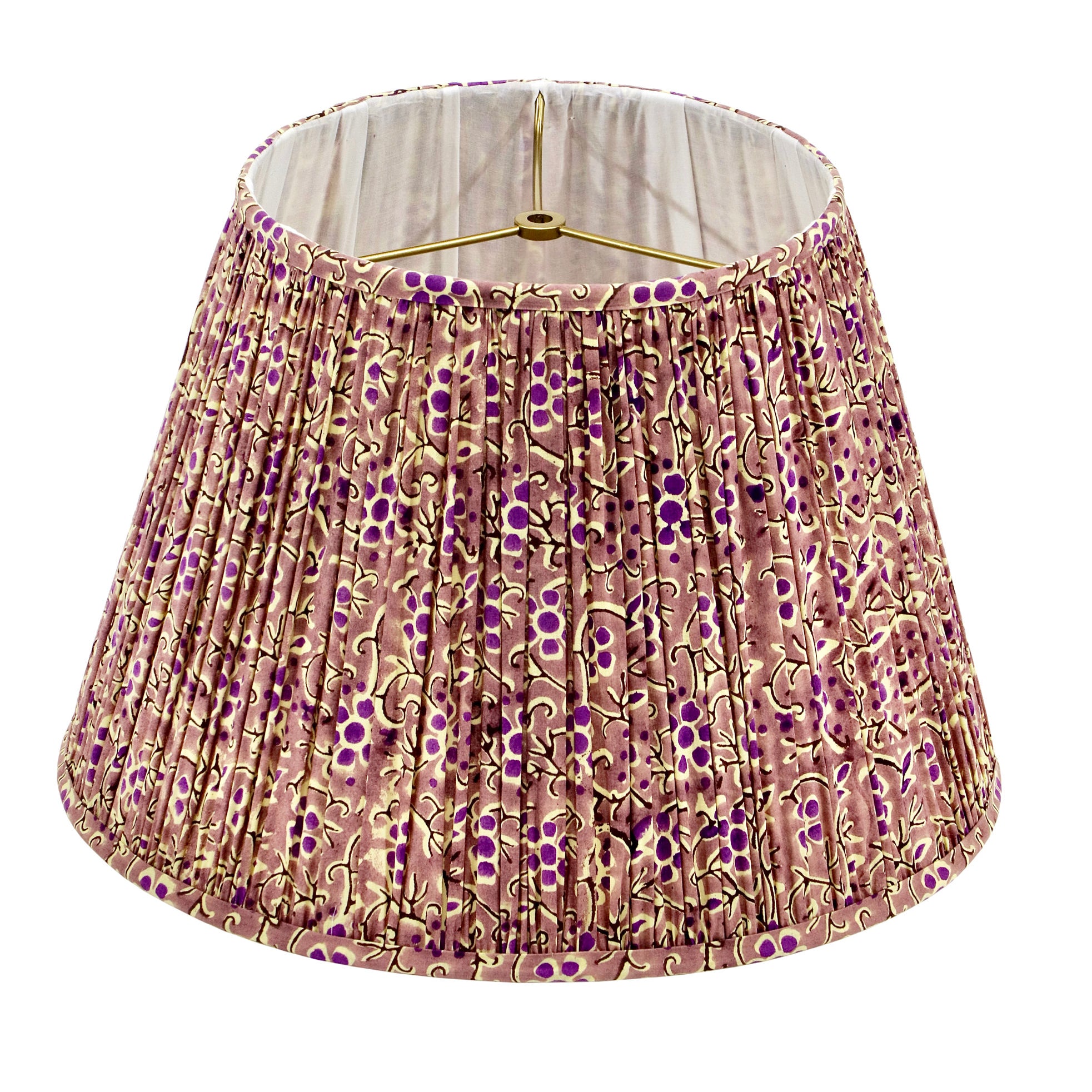 Evelyn / Violet and Purple Flowered Pleated Empire Lamp Shade