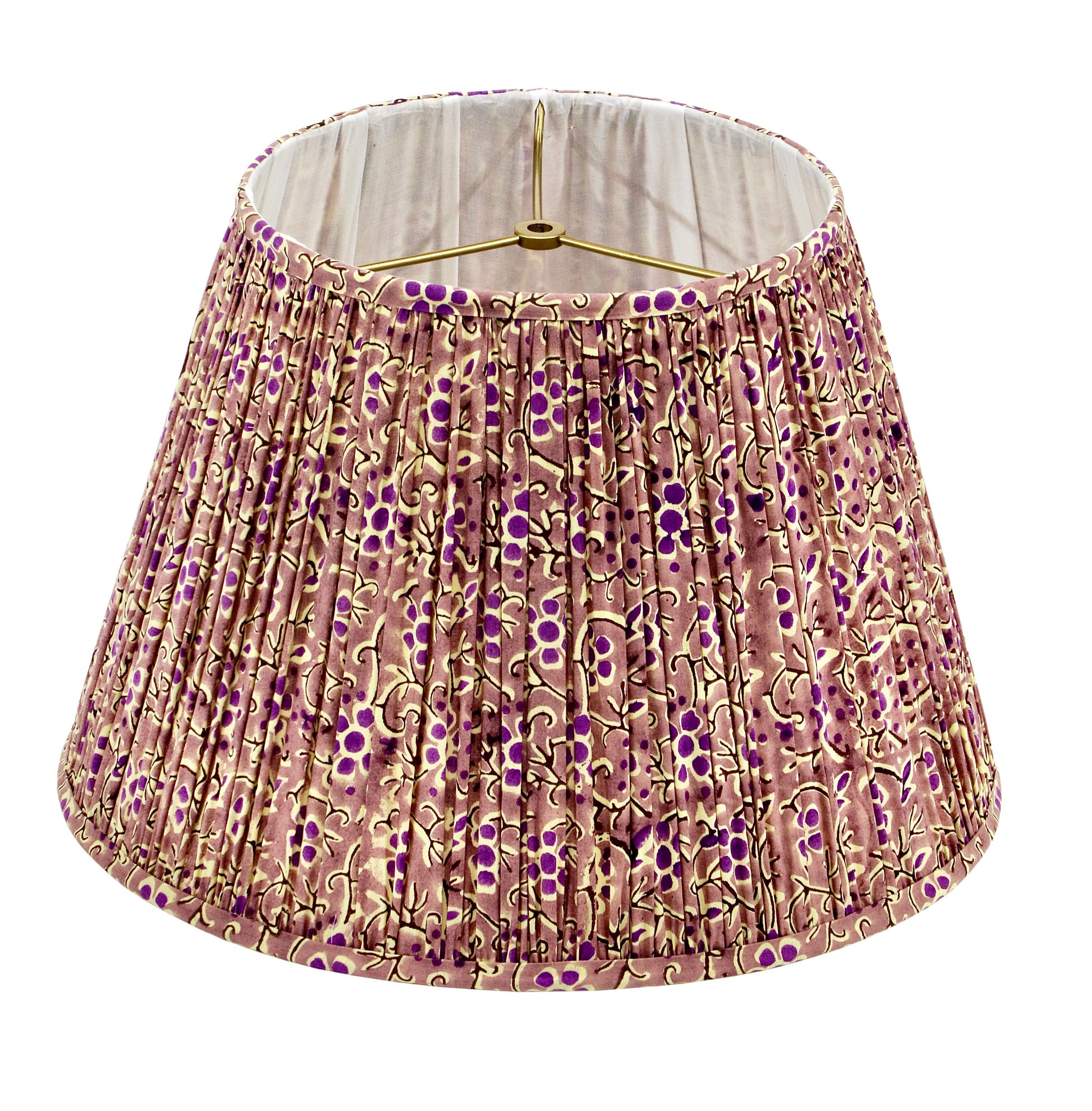 Evelyn / Violet and Purple Flowered Pleated Empire Lamp Shade