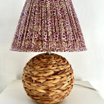 Evelyn / Violet and Purple Flowered Pleated Empire Lamp Shade