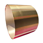 Glennon – Red / Red & Gray Striped Silk Drum Bespoke Lampshade