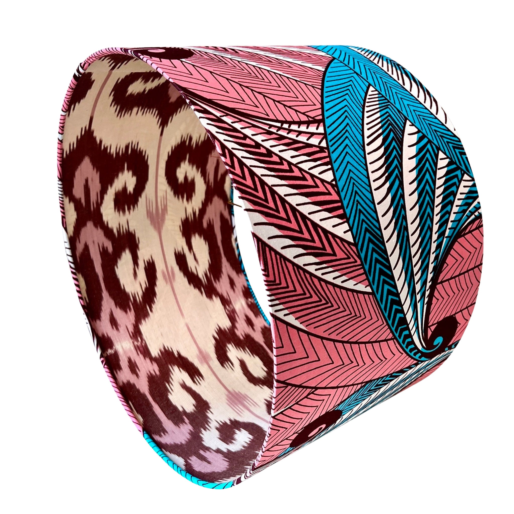 Hannah – Pink African Wave Double Sided Drum Lamp Shade