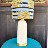 Katherine - Blue Two Toned Striped Tiger Drum Lamp Shade