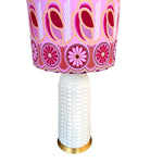 Layla / Pink and Gold Abstract African Wax Cloth Drum Bespoke Lampshade