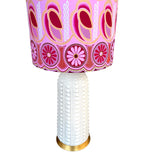 Layla / Pink and Gold Abstract African Wax Cloth Drum Bespoke Lampshade