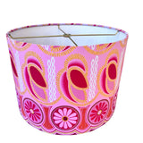 Layla / Pink and Gold Abstract African Wax Cloth Drum Bespoke Lampshade