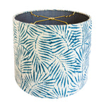 Nancylee - Blue and White Bamboo Linen Drum Lamp Shade